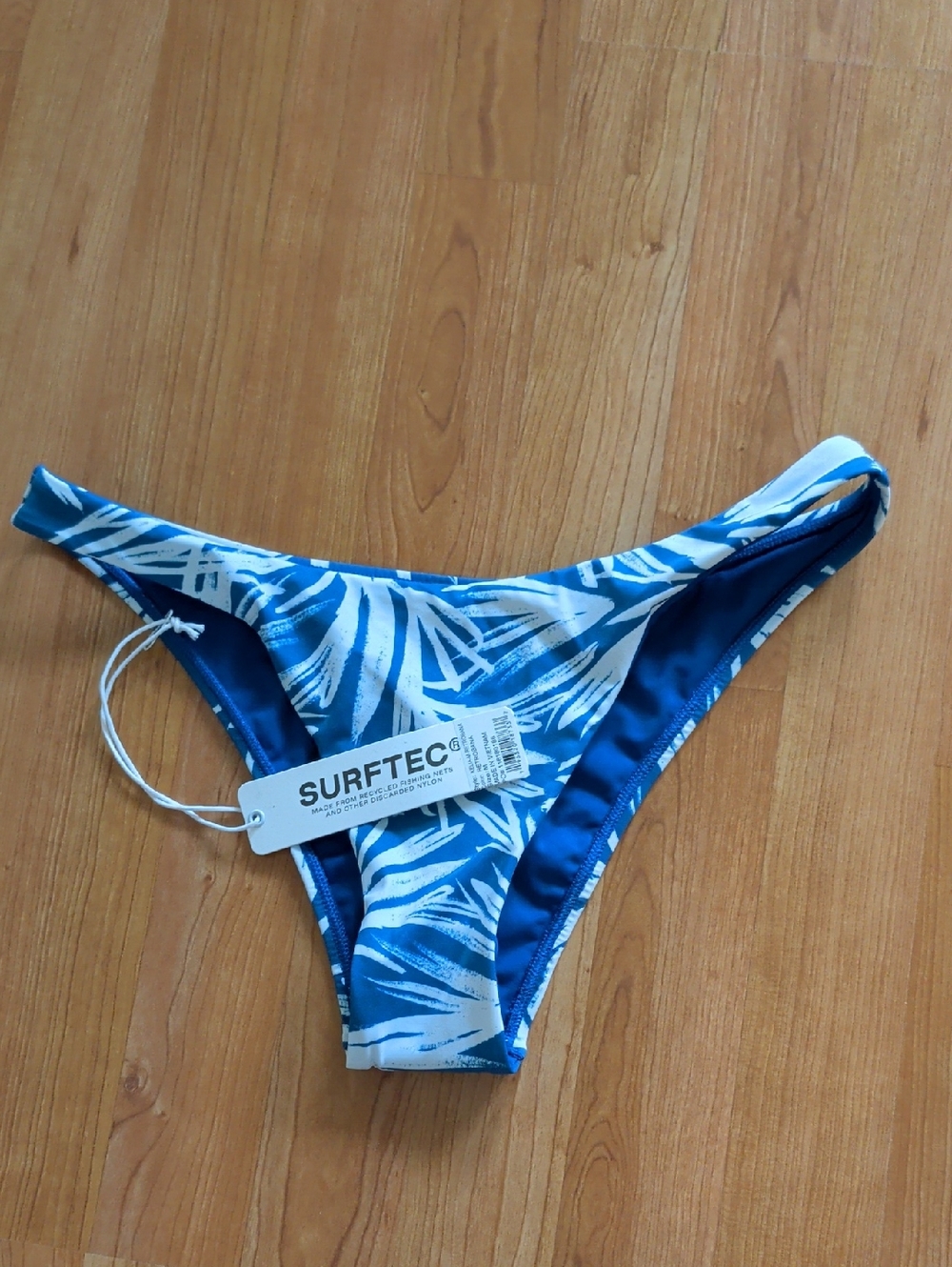 JOLYN Kelia Blue & White Tropical Bikini Bottom